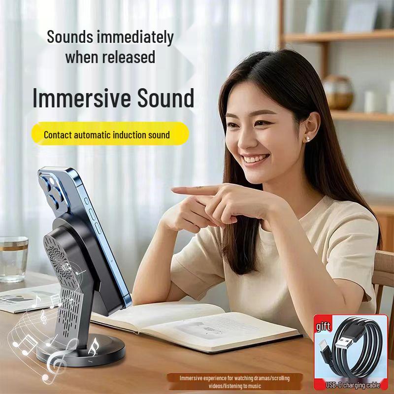 3-in-1 Wireless Induction Bluetooth Speaker & Stand