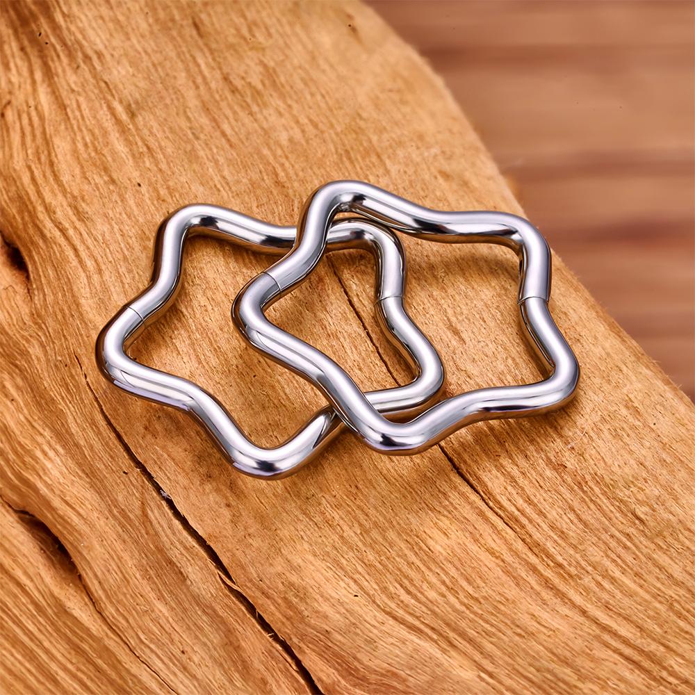 1/10 Stück Titan Stern Daith Ohrring Conch Helix Septum Piercing Clicker Segment Nasenring Helix Rook Ohrpiercings Schmuck für Damen