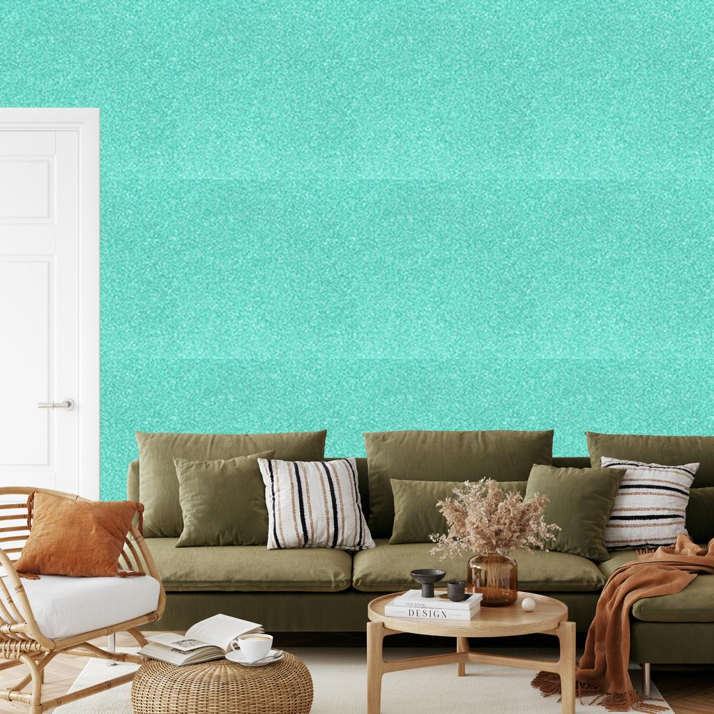 Mint and Sea Glitter Wallpaper for Living Room and Bedroom 50x1000