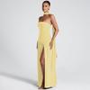 New European And American Sexy Diagonal Splicing Tube Top Dress Dress Women'S Long Skirt Pleated Tube Top