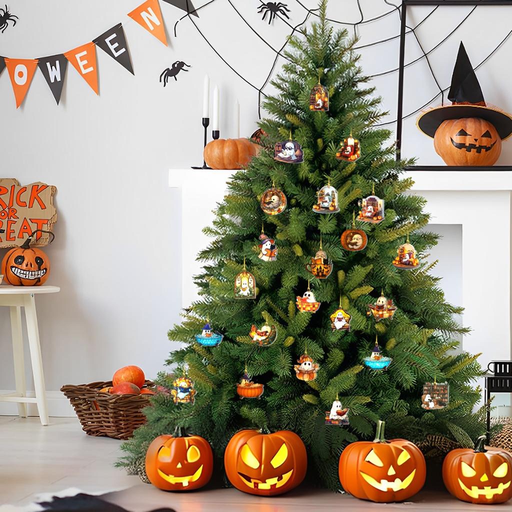 Halloween Hanging Ornament Advent Calendar , 24Pcs Collectibles For Holiday Party Countdown Activity, Halloween Countdown Calendar Surprise