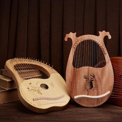 Leyaqin Portable String Instrument: 19-String Beginner Lyre, 16-String Small Harp, and 10-String Lyre Qin Konghou.