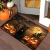 VIKAMA Large Halloween Carpet Black Cat Spooky Castle Carpet Entrance Doormat Rug For Bedroom Carpet For Living Room Home Decor