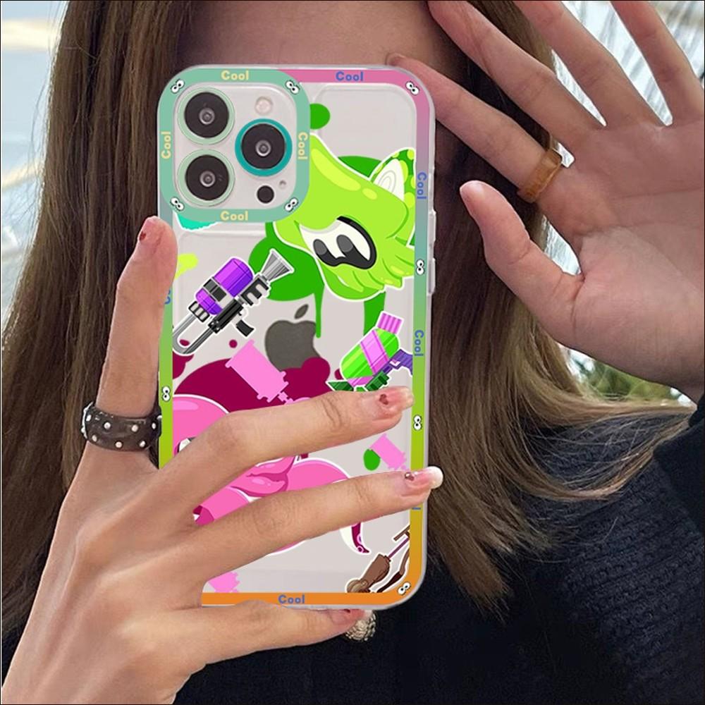 Splatoons Phone Case For iPhone 14 13 12 11 Pro Max Mini X Xs XR 6 7 8 Plus SE 2020 Transparent Case