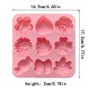 9 Cavity Flower Shaped Candy Chocolate Cookies Silicone Mold Kitchen Handmade Baking Tool