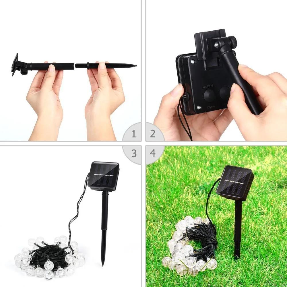 100LED 12M IP65 WaterproofString Light Outdoor Solar Fairy Lights Garland Christmas Decoration Wedding Lamp Garden