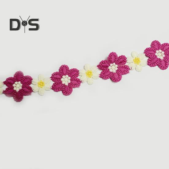 Haftowana wstążka z kwiatami 9,84 stopy Koronkowa taśma Słonecznik Wstążka DIY Koronka Wstążka do szycia Haftowa wstążka do sukni ślubnej Opaska do włosów Ozdoba ubrań