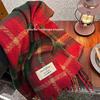 Korean Style Plaid Imitation Cashmere Scarf & Shawl