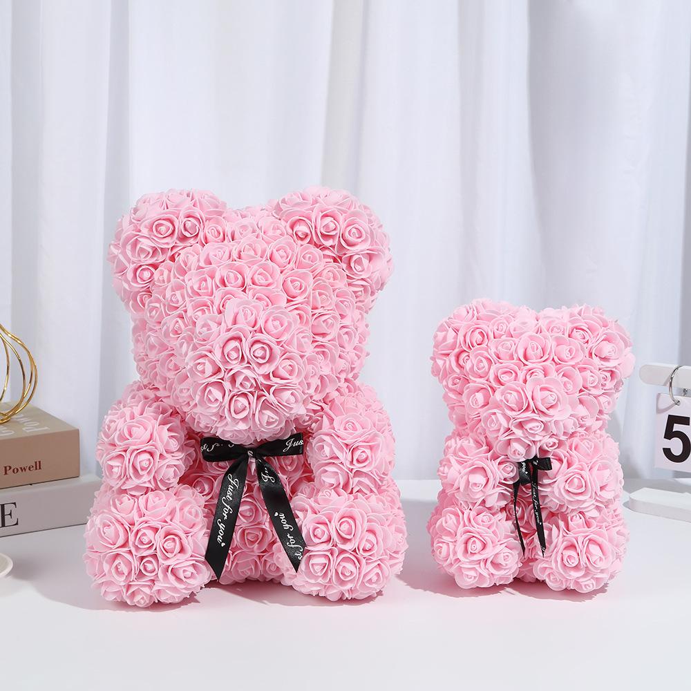 

1 шт. Штучна квітка 40 см Ведмедик Тедді Троянда Подруга Ювілей Різдво Подарунок до Дня Святого Валентина Подарунок на день народження Прикраси для вечірки 25cm рожевий