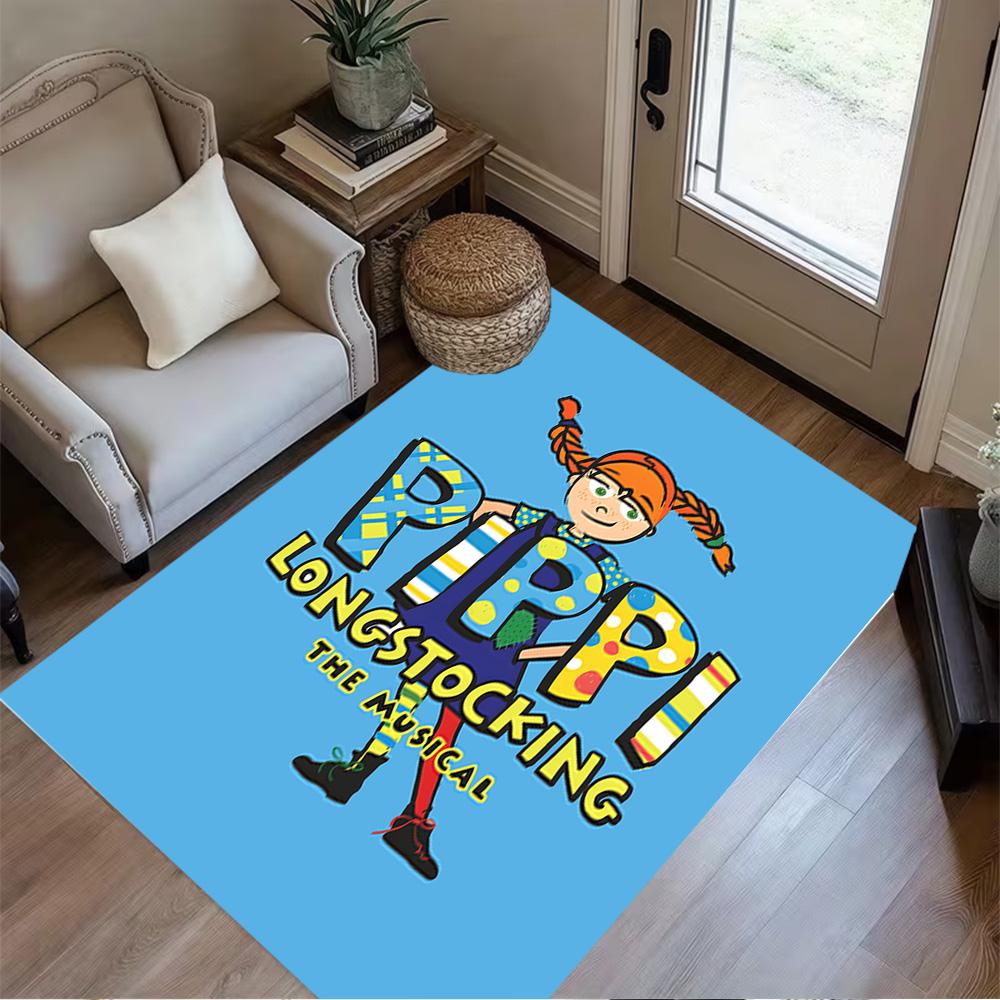 Pippi Adventures Floor Rug Office Rug Design for Game Room Balcony Playrooms Decorate room Anti-slip Rug Anime Office Decor Spiritual Gift