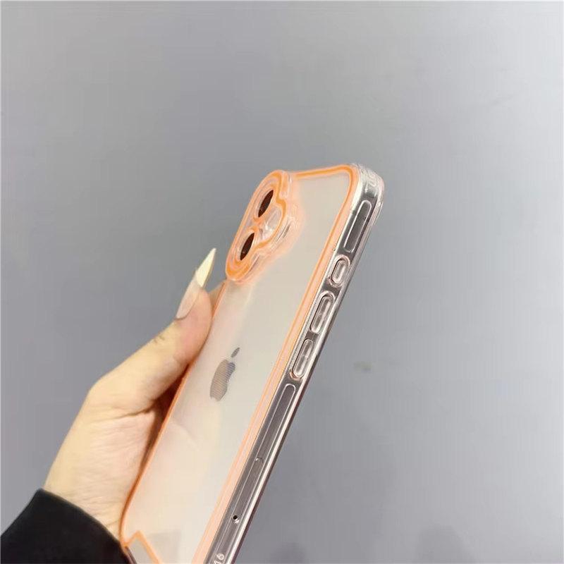 Leuchtende Neon fluoreszierende transparente Hülle für iPhone 16 Pro Max 15 14 13 12 11 XR XS X Kameraschutz weiche stoßfeste Abdeckung