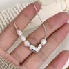 Elegant S925 Silver Pearl Heart Necklace - Versatile & Creative Choker for Women