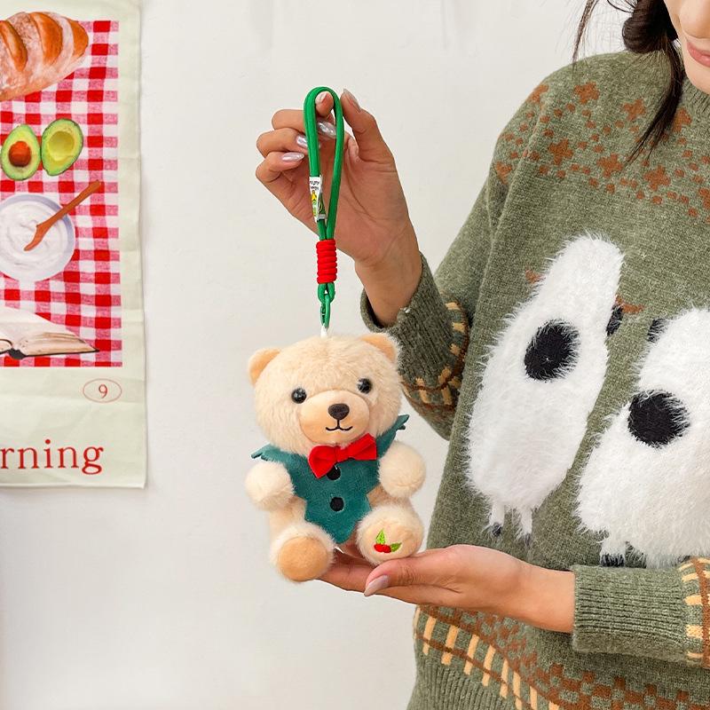

Christmas Teddy Bear Plush with Scarf - Cute Holiday Decoration Gift 13cm (0.1kg)