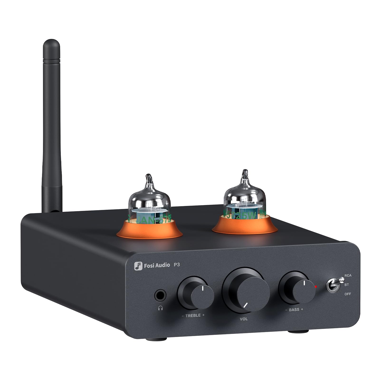 

Fosi Audio P3 Vacuum Tube Preamplifier Headphone Amplifier Compact Home Audio Mini Vacuum Tube Preamplifier Bluetooth aptX LL HD High/Low Bass Control