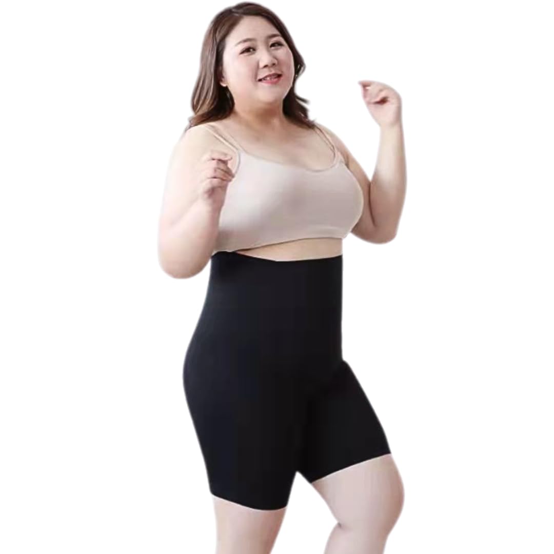 

Uccellino Plus Size Girdle Set of 2, Full-Length, 3/4 Length, Non-Rolling, Plus Size (4XL, Black)