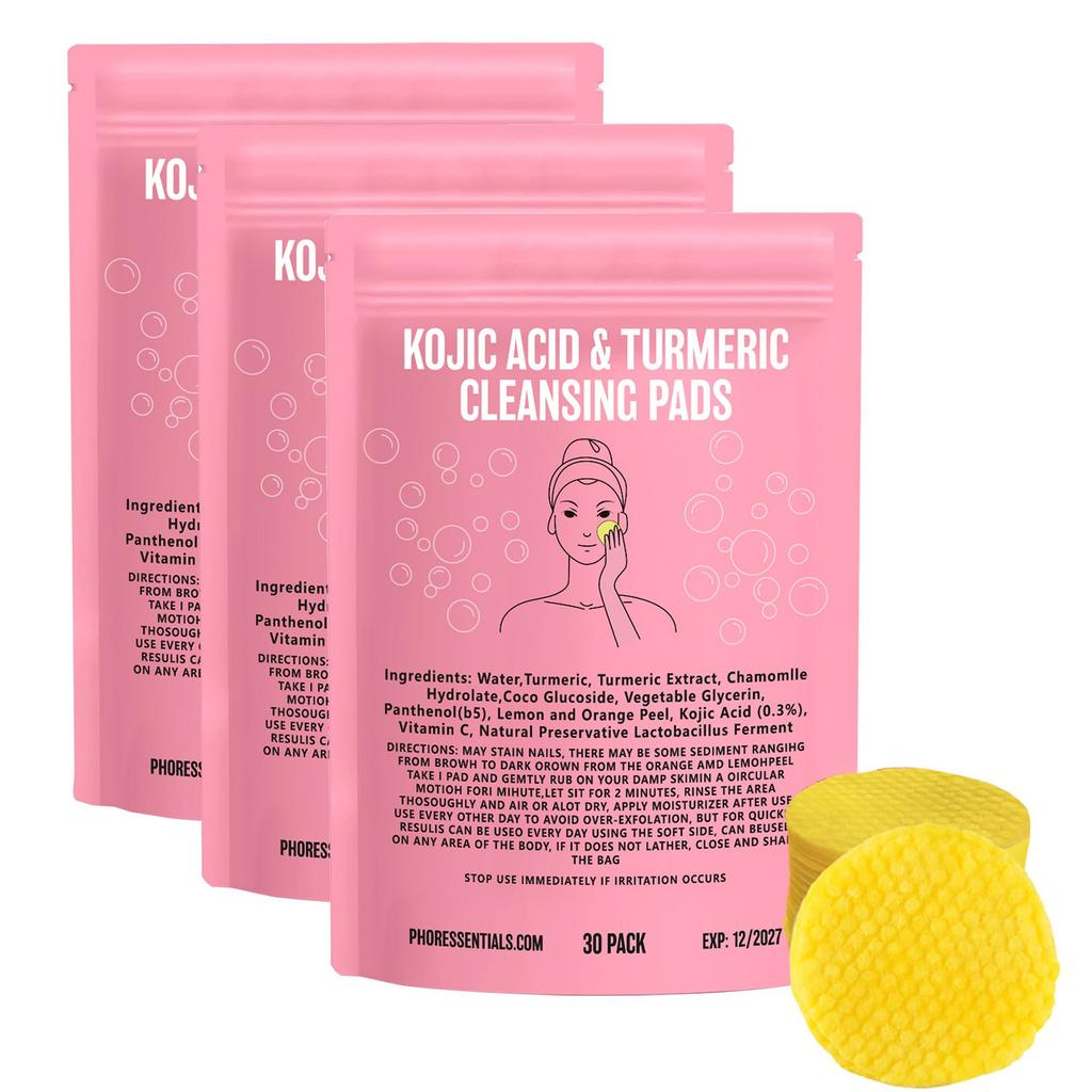 Brightening Cleansing Pads Kojic Cleansing Pads Helps Balance Skin Oil And Water Hydrating Remove Excess Keratin From The Body'S Skin30PC1ml