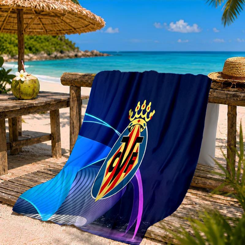Club Vill-arreal Crest Design Beach Towel Microfiber Beach Towel, Lightweight and Quick-Dry, for Summer Travel, Swimming Pool Fan Birthday Gift