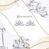 Earrings With Cubic Zirconia S925 Lotus Flower Stud Zirconia Crystals