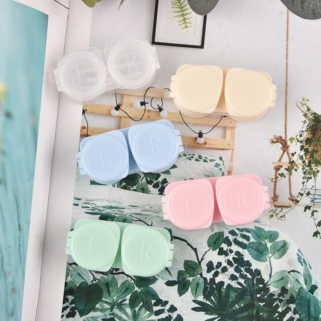 Portable Contact Lens Box Lightweight Plastic Lens Holder Kit with Tweezers Remover Tool  for Daily Outdoor Travelling