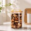 Moisture-Proof Glass Storage Jar for Grains, Cereal & Tea - Transparent, Sealed.