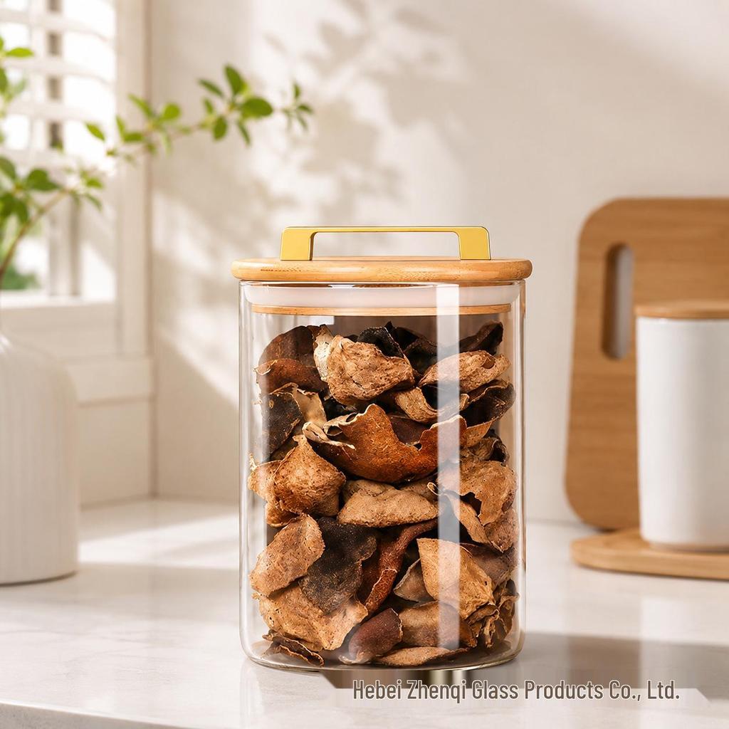 Moisture-Proof Glass Storage Jar for Grains, Cereal & Tea - Transparent, Sealed.