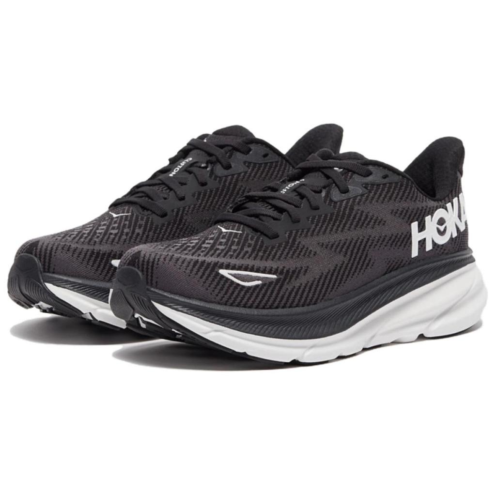 HOKA ONE ONE Clifton 9 Black White Women's 1127896-BWHT