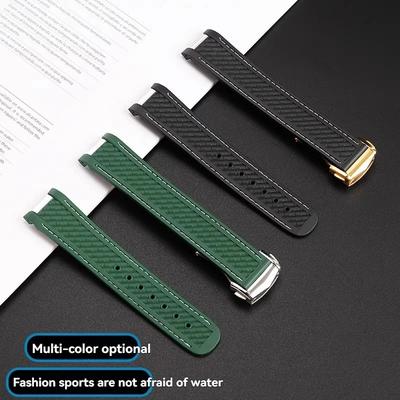 20mm Gummi Silikon Uhrenarmband Passend Für Omega Seamaster 300 AT150 für Rolex schwarzes grünes Wassergott Armband Faltschließe