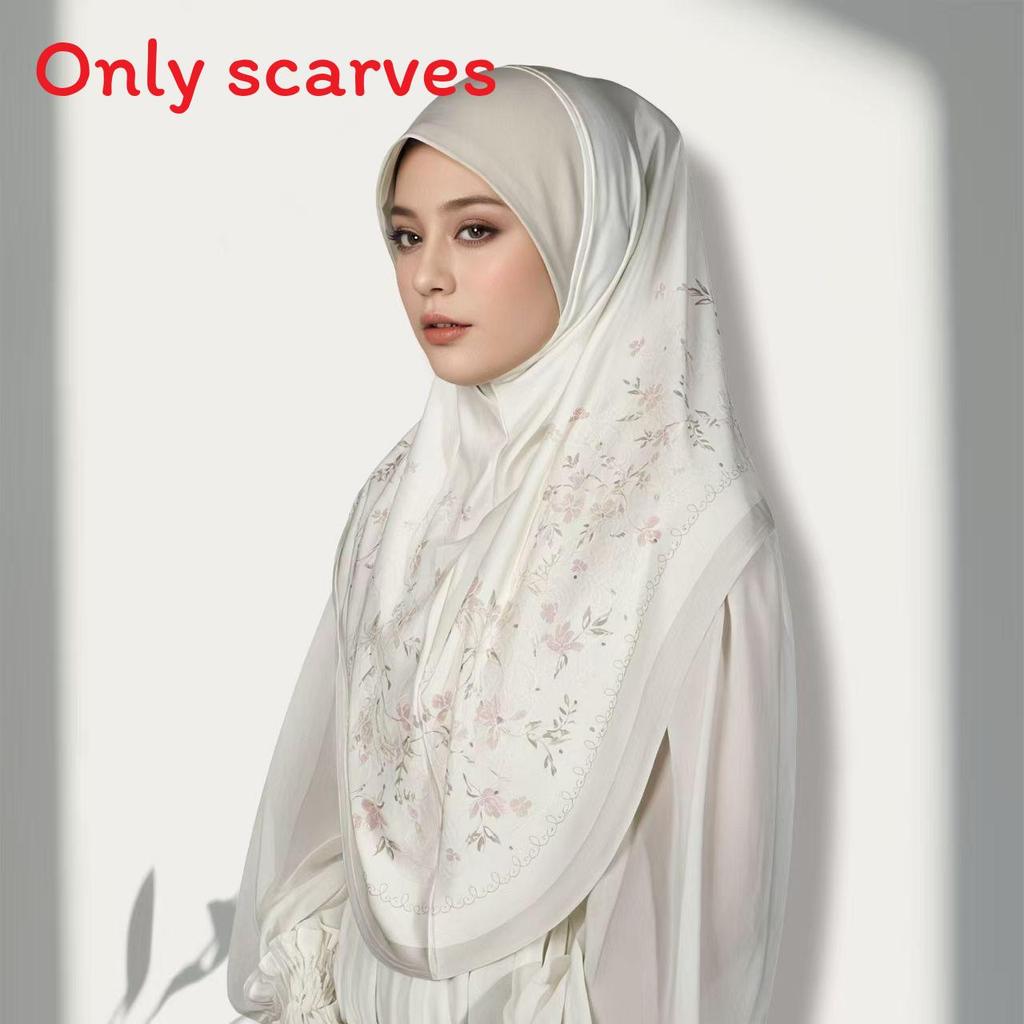 Ethnic Headscarf With Flower Print Design For All Seasons In Polyester Fabric