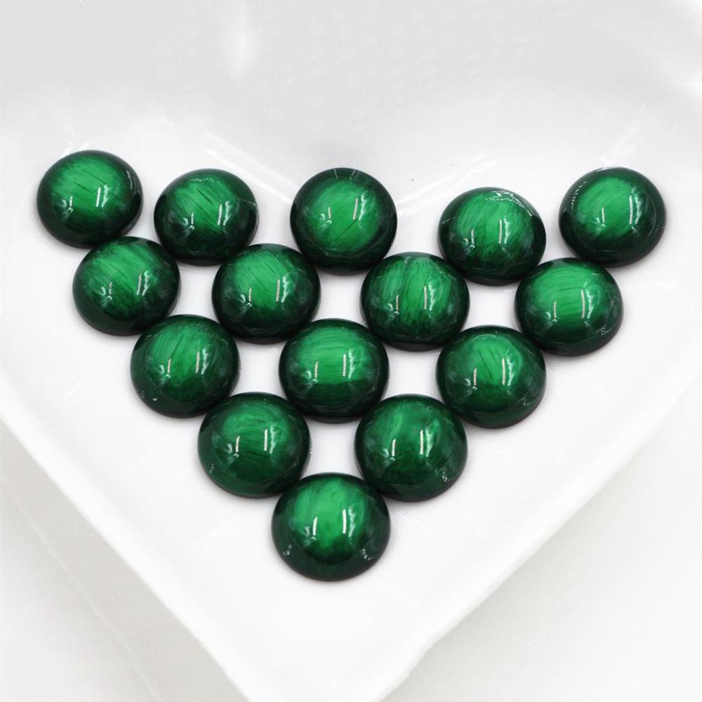 New Fashion 40pcs 12mm Mix Colors Stylish Color Brushed Style Flat back Resin Cabochons Cameo