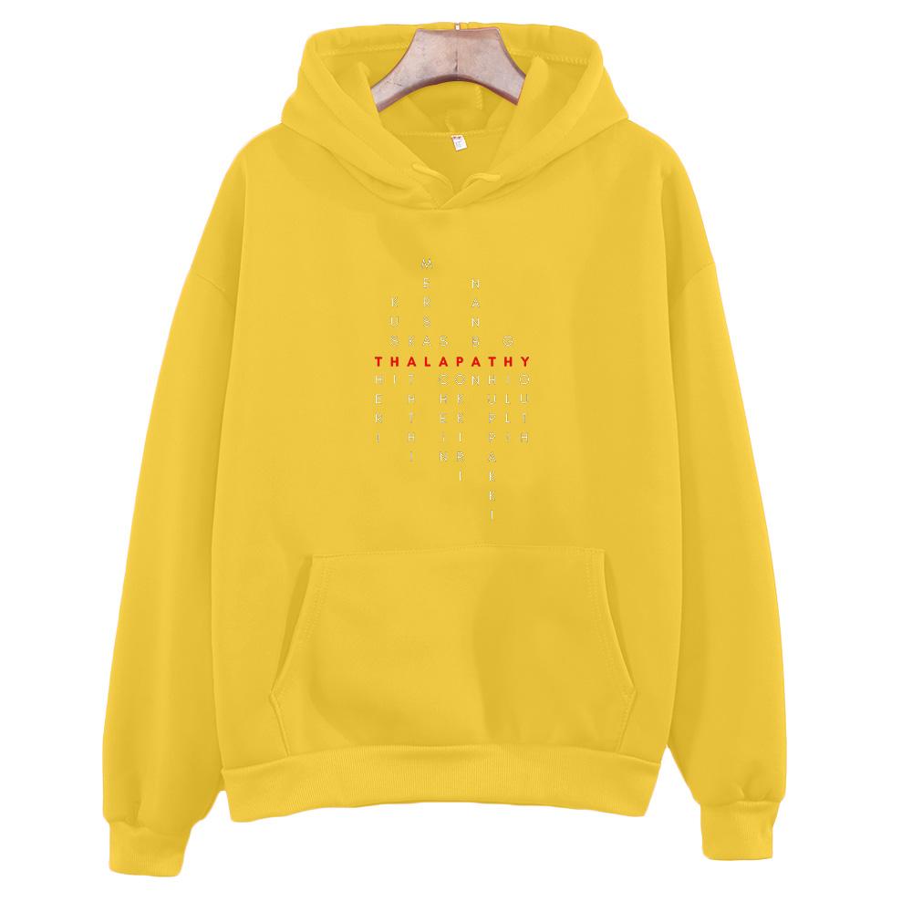 

Thalapathy Vijay Tamil Movie Titles Red Classic Hoodies Vijay Merch Clothing Unisex Long Sleeve Sweatshirts Loose Casual Hoody XL жовтий