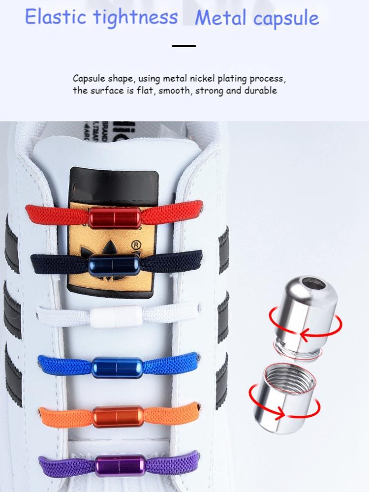 New Elastic No Tie Shoe Laces Flat Shoelaces For Kids and Adult Sneakers Shoelace Quick Lazy Metal Lock Laces Shoe Strings