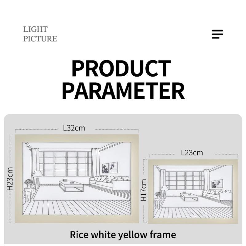 Beautiful LED Light Painting Indoor Sunlight Window Wooden Photo Light Dimming Wall Artwork Table Lamp Home Decor Night Lamp