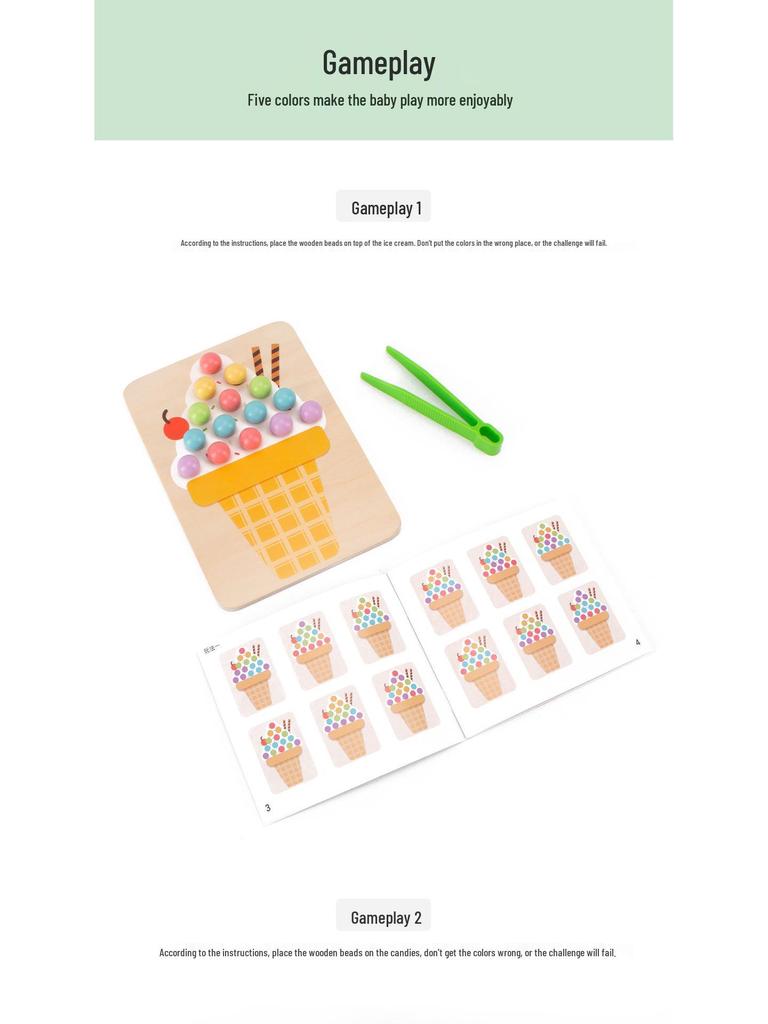 Montessori Color Matching Bead Clip Game: Kindergarten Ten-Frame Math Teaching Aid