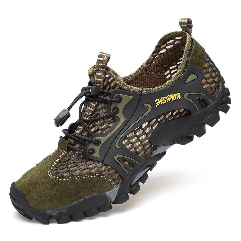2025 Summer Wading Shoes Men's Hollowed-out Outdoor Creek Shoes Breathable and Quick-drying Fishing Casual Shoes Mesh Men's Sandals