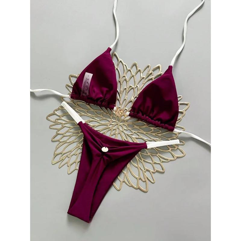 Micro Bikinis 2026 Push Up Women Swimsuits Sexy Swimwear Brazilian Bikini Set Thong Biquini Solid Swimsuit Summer Beachwear