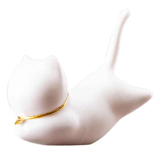 Porte-encens multifonctionnel en forme de chat de dessin animé, Adorable, en céramique, pour la décoration de la maison