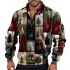 Men's Solid Color Corduroy Zipper Neck Long Sleeve Top Men's Casual Lapel Top