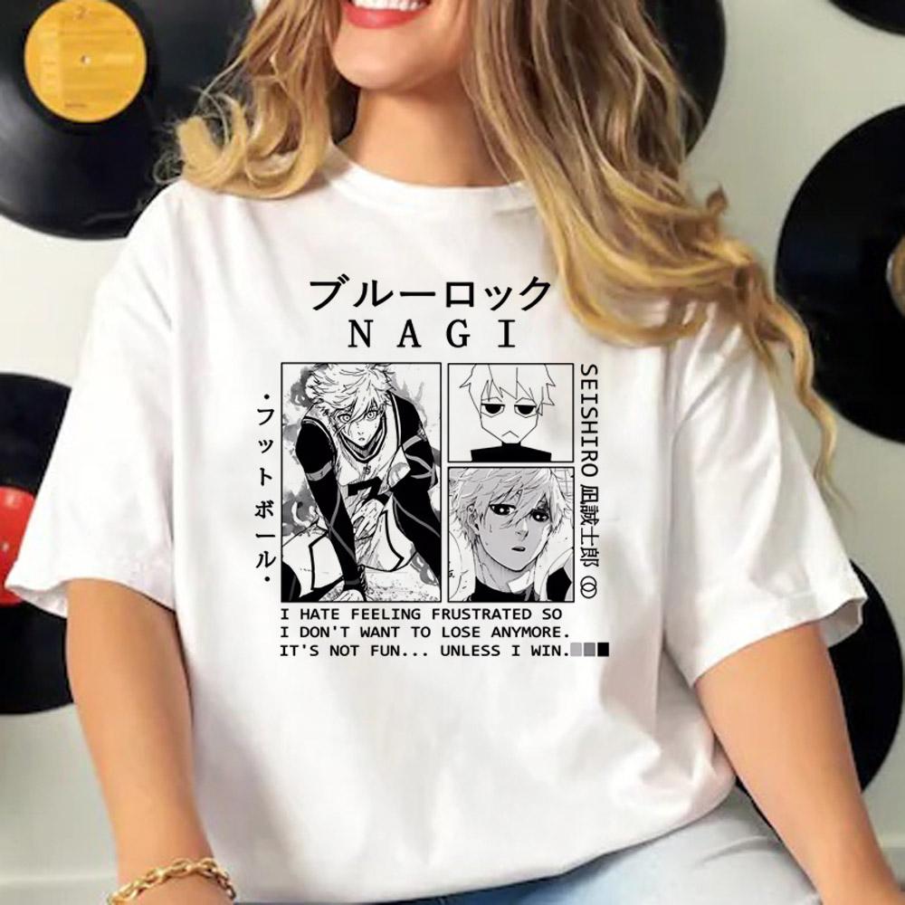 Japanese Anime Blue Lock T Shirt Women Men Short Sleeve T-shirt Harajuku Tops Tees Cartoon Streetwear