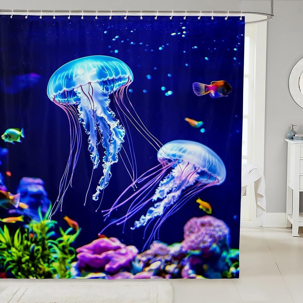 GAEDog Print Shower Curtain for Boys Girls Kids Cute Dog Print Bath Curtain, Kawaii Golden Retriever Decor Bathroom Decor, Lov