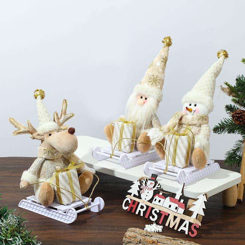 New Creative Christmas Decorations Ski Santa Reindeer Snowman Dolls For Home Holiday Party Decorations Christmas Gifts