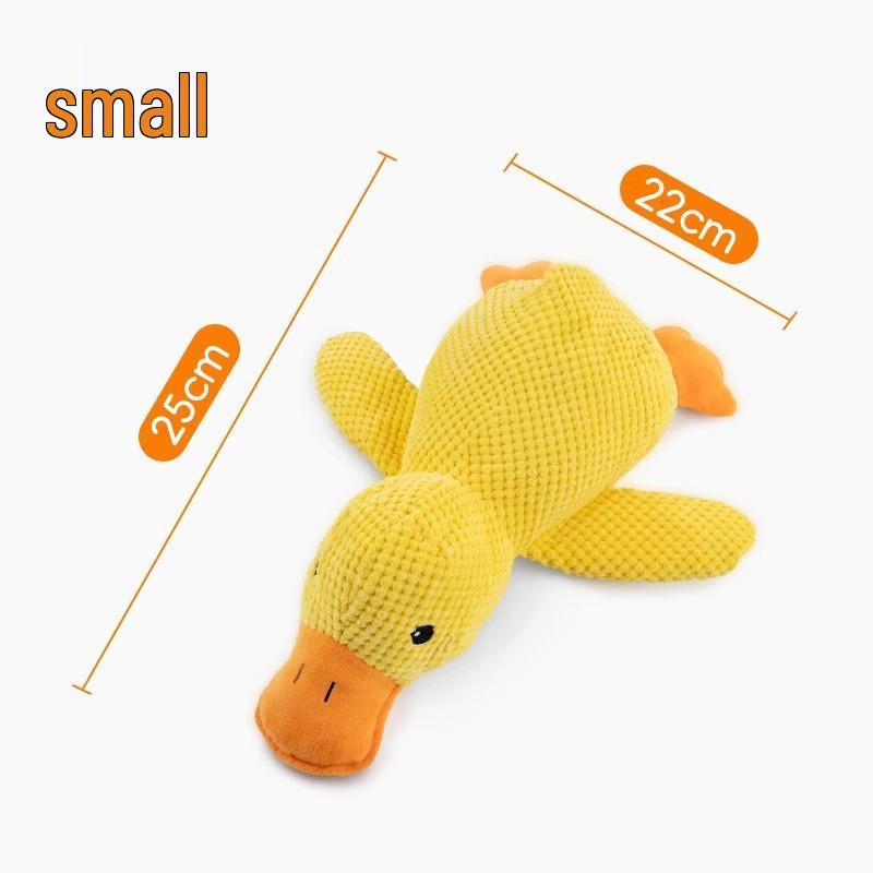 Indestructible Plush Dog Toy: Bite-Resistant Yellow Duck Companion
