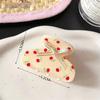 Koreanischer Eleganter Kürbisbogen Polka Dot Haarspange - Groß, Cremige Texturierte Hochsteckfrisur-Accessoire
