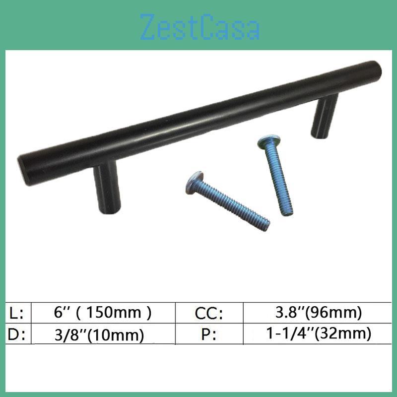 Sleek Black Stainless Steel T Bar Handles For Stylish Kitchen Cabinet Drawer Knobs