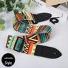 Ethnic Style Widened Wooden Guitar Shoulder Straps - Electric Guitar Polyester Printed Straps