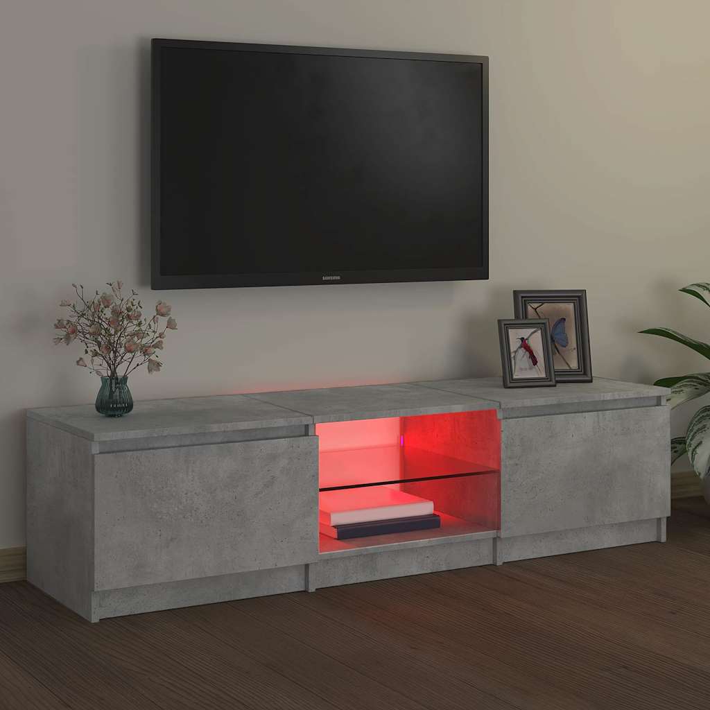 Vidaxl Szafka Pod Tv Z Led, Szarość Betonu, 140X40X35,5 Cm
