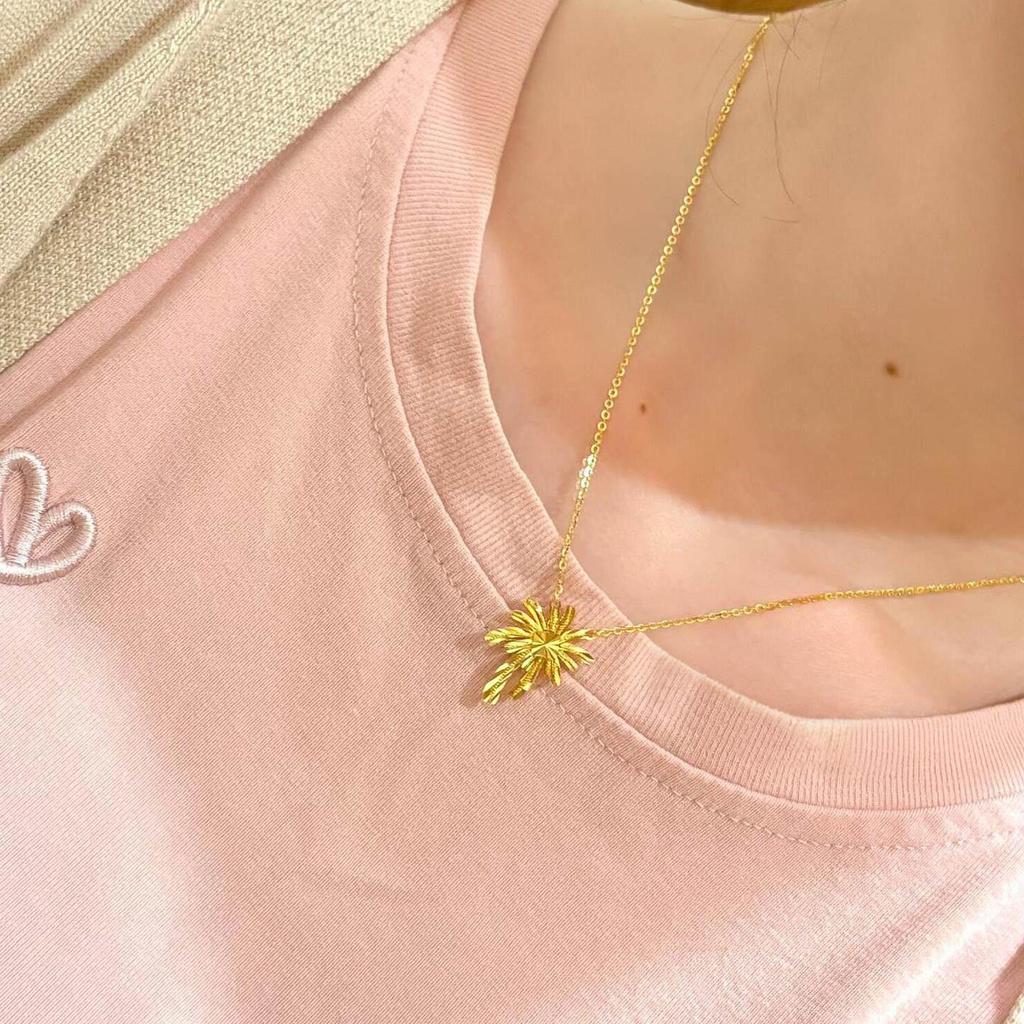 24k Gold Plated Flower Earrings & Necklace Set: Elegant Luxury Jewelry for Women