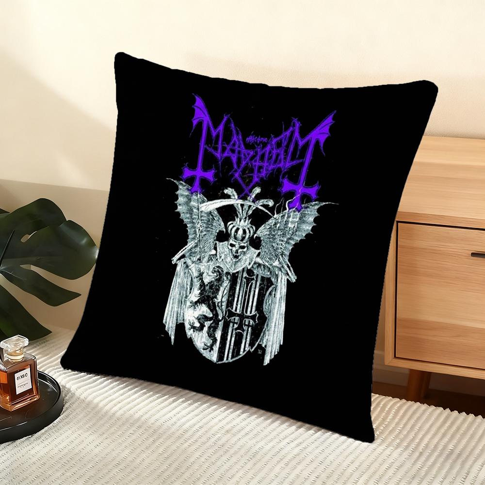 M-Mayhem Band Cushion Cover Soft Short Plush Pillow Cover Smooth Cozy Texture Aesthetic Cushion Case Home Decor