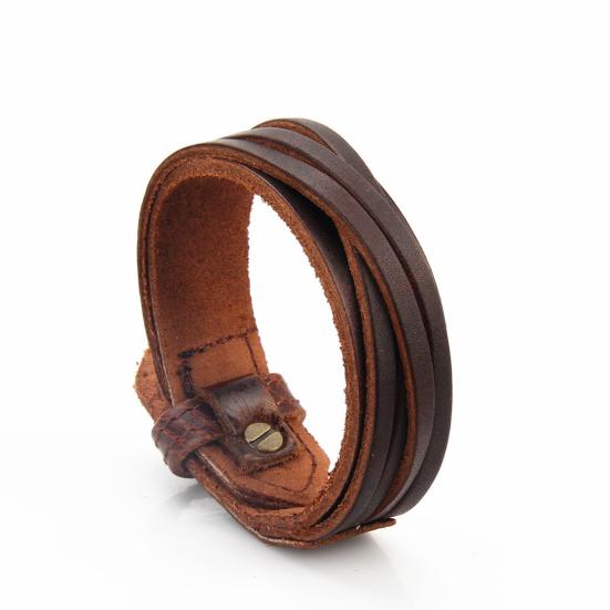 Bracelet Multi-layer Personality Faux Leather Punk Braided Bracelet for Daily Life