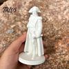 Talos 3D Geprinte Napoleon Standbeeld met Militaire Jas, Tulband & Perkamentrol, Vintage Historisch Bureau Decor Figuurtje, Mat Witte Sculptuur voor Boekenkast