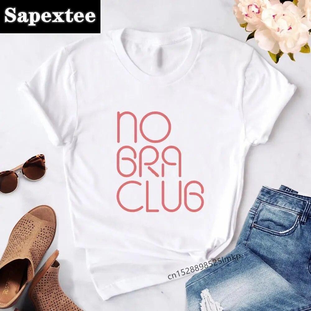 Top donna No Bra No Panties T Shirt Unisex/donna Harajuku T-shirt No Bra Club grafiche magliette Unisex Tshirt Unisex Anni '80 Top